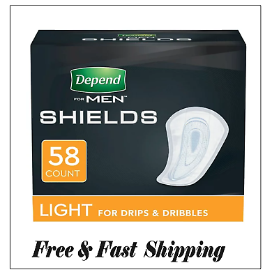 #ad Depend Shield Incontinence Pads for Men Bladder Control Pads Light 58ct $14.92