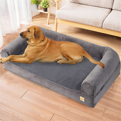 Jumbo Orthopedic Pet Dog Bed Extra Large Dog Bolster Sofa Bed Removable Cover XL $71.93