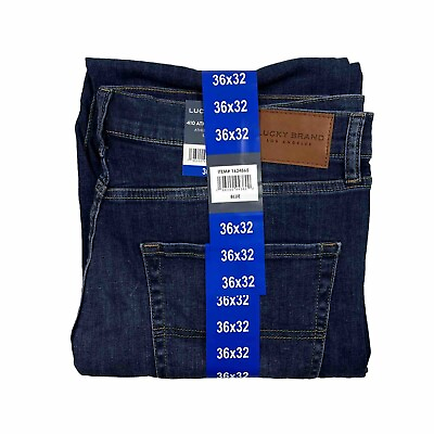 #ad Lucky Brand Mens 410 Straight Fit Athletic Straight Fit Dark Blue 36x32 $34.99