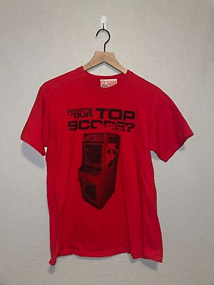 #ad 2000s A Non What#x27;s Your Top Score Donkey Kong Red Video Game Shirt Y2K M $30.00