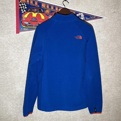 #ad The North Face Size Medium Fleece Blue Orange Zip Up Jacket $15.99
