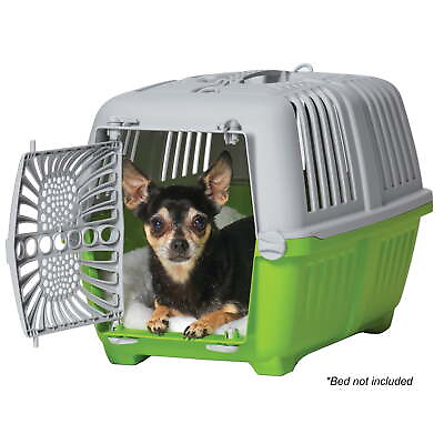 #ad Travel Pet Carrier Green Hard Sided Pet Kennel Ideal Small Cats Small Dog $20.20