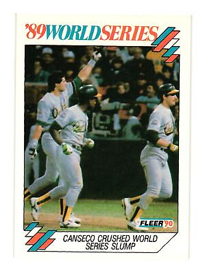 #ad 1990 Fleer #5 Canseco Crushed World Series Slump UER Oakland Athletics $2.00