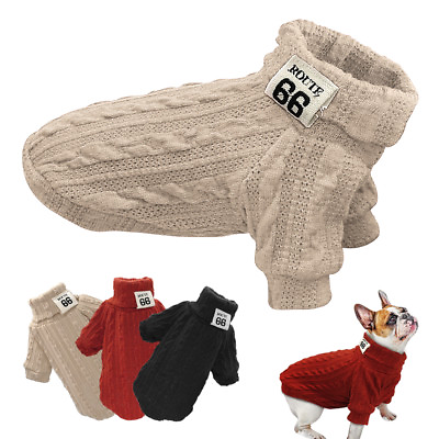 Knitted Dog Sweater Chihuahua Clothes Winter Knitwear Pet Cat Puppy Jumper Vest $8.99