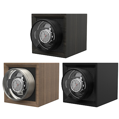 #ad Wood Automatic Single Watch Winder With Dual Power Supply Quiet Mabuchi Motor $32.89