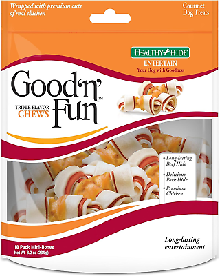 #ad #ad Triple Flavor Mini Rawhide Chews 18 Count $18.25