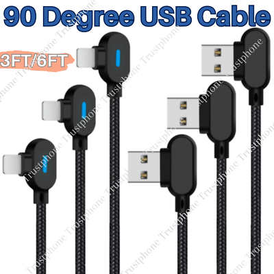 #ad 90° Right Angle USB Charger Cable Fast Charging Cord For iPhone 14 13 12 11 8 XR $6.60