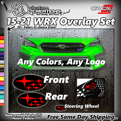 #ad For Subaru Impreza 15 21 Emblem Overlay Kit Front amp; Rear STI WRX Decal VA VB $14.99