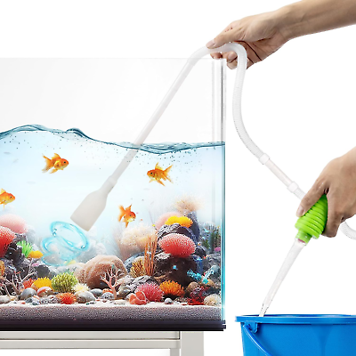 #ad Fish Tank Cleaner Gravel Pump Vacuum for Aquarium Hand Siphon Hose to Remove $18.72