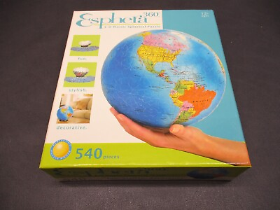 #ad Esphera 360 3 D GLOBE Earth PUZZLE Plastic Spherical 9quot; Ball 540 Piece COMPLETE $19.99