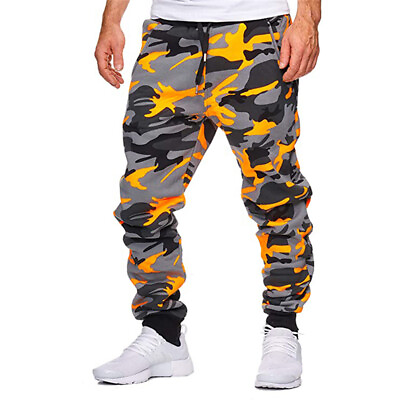 #ad Mens Camouflage Casual Sports Pants Sweatpants Joggers Hip Hop Cargo Trousers $20.68