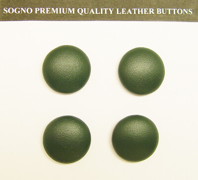 #ad Set of 4 MADE IN USA 3 4quot; DARK HUNTER GREEN GENUINE LEATHER JACKET COAT BUTTONS $13.45