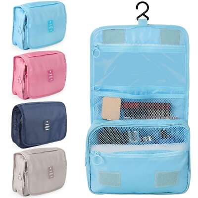 #ad Portable Cosmetic Bag Makeup Bag Toiletry Case Hanging Pouch Wash Organizer Bag $9.01