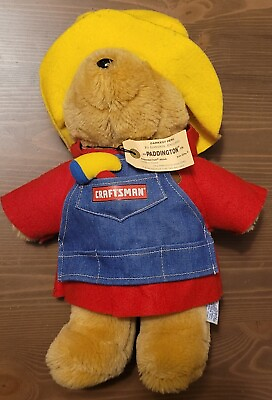 #ad Sears Paddington Bear Craftsman Tools Plush Stuffed Animal Sears 15quot; With Hammer $14.99