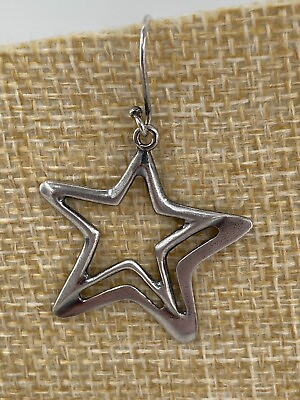 #ad Silpada Sterling Silver Replacement Star French Wire Earring Israel 925 2 Stars $22.39