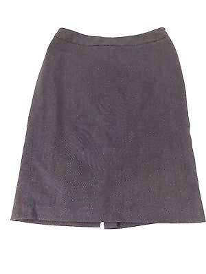 #ad NINE WEST WOMENS ESPRESSO amp; SILVER TWEED POLYESTER BLEND CAREER SKIRT SIZE 4 $16.00