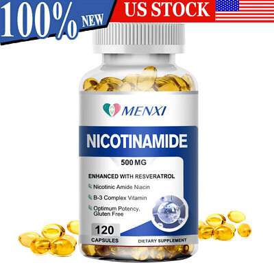 #ad MENXI Nicotinamide 500mg Capsules Promotes Healthy Skin Supplement 120pcs US $13.89