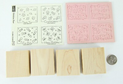 #ad Stampin#x27; Up 2004 Retired 4 Stamp Set Fabulous Four Baby Congratulations Thanks $9.80