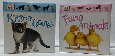 #ad Soft To Touch board Books.: Farm Animals Kitten Games Vtg Good Condition $5.73