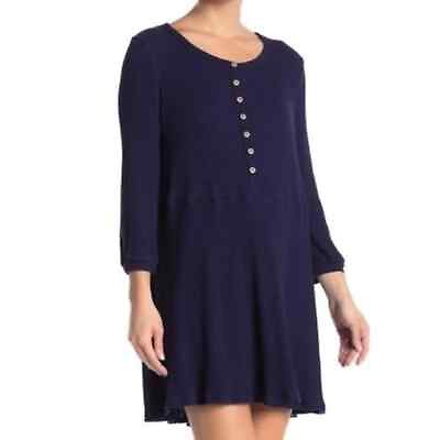 #ad Blu Pepper Women#x27;s Blue Long Sleeve Babydoll Dress Size Small NEW $20.00