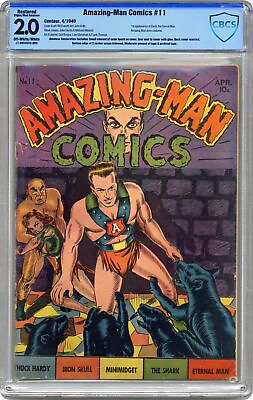 #ad Amazing Man Comics #11 CBCS 2.0 RESTORED 1940 21 0BE0C52 002 $690.00