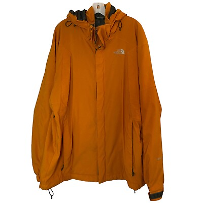 #ad THE NORTH FACE Size Large Mens Orange Hooded Hyvent Insulated Jacket Waterproof $124.00