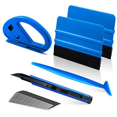 #ad Car Vinyl Tool Kit Car Film Blue Squeegee Set for Tint Film Car Wrap Knife Blade $11.39
