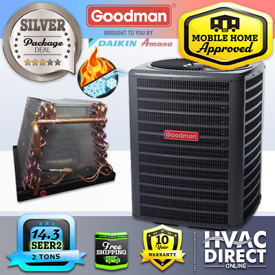 #ad 2 Ton 14.3 SEER2 Mobile Home Central Air Heat Pump amp; Coil Goodman AC System $2450.00
