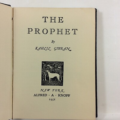 #ad The Prophet Pocket Edition By Kahlil Gibran 1951 Black hardcover Small Book $11.48