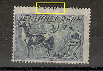 #ad GERMANY MH STAMP 20 M ERROR MOVED PERFORATION ON THE MARGIN FOLDED 1921. $12.00