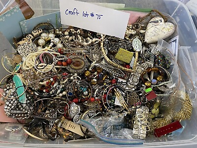 #ad Junk Scrap Jewelry Making Lot Art Crafts Repurpose Tangled Sorting Therapy 18lb $85.00