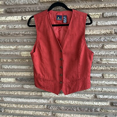 #ad LizSport Liz Claiborne Vintage Red Cotton Vest Size 10 $28.99