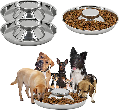 #ad 3 PCS Puppy Feeding Bowls for Litters Stainless Steel Pet Weaning Feeder Bowl $34.12
