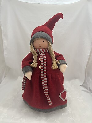 #ad Dutch Christmas Doll Cloth And Porcelain Nordic Lovely Doll 15” $25.00
