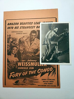 #ad 1940s Johnny Weissmuller hand signed photo amp; ad poster Tarzan Actor Olympic Win $120.00