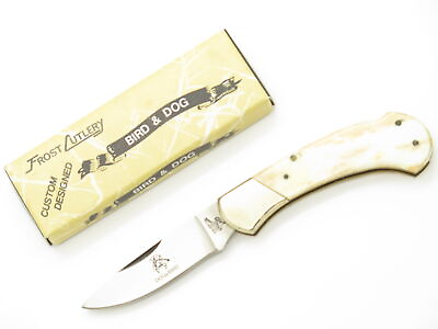 #ad Vintage 1980s Frost Cutlery Seizo Imai Seki Japan Cow Bone Lockback 2.87quot; Knife $38.95