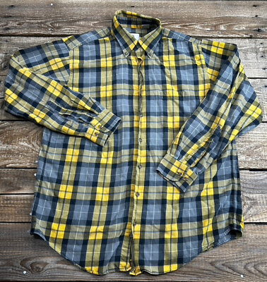 #ad Viyella Long Sleeve Button Shirt Mens Large Plaid Flannel Wool Blend $21.95