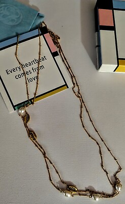 #ad Sismiurra 18k Vermeil Chain Necklace With Pearls In Box $15.00