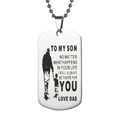 #ad Stainless Steel Army Dog Tags Necklace ID Tag Chain Pendant $7.07