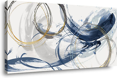 #ad Sxurmtiie lagre Canvas Wall Art Abstract Art Paintings Blue Fantasy Colorful on $224.09