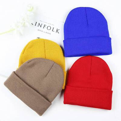 #ad Knitted Hat Womens Slouch Turn Up Ladies Neon Mens NEW Beanie Woolly Ski $7.77