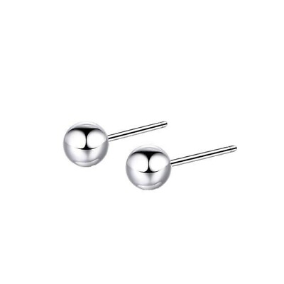 #ad Men#x27;s 10K White Gold With Shiny Simple Round Small Ball Design Stud Earrings $350.00