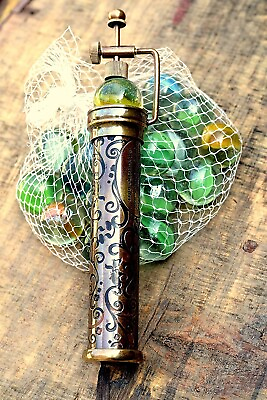 #ad Antiqued Brass Kaleidoscope with Marble Eyepiece Best Kids Toy Kaleidoscope Gift $22.75