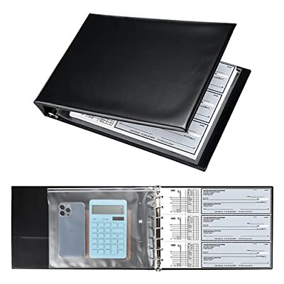 #ad 7 Ring Business Check Book Binder 600 Checks Capacity for 9quot; x 13quot; Black $30.36