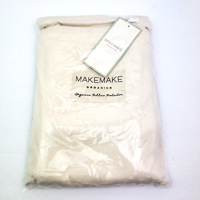 #ad Makemake Organics Size 21X27 Ivory Organic Cotton Zippered Pillow Case Set Of 2 $19.07
