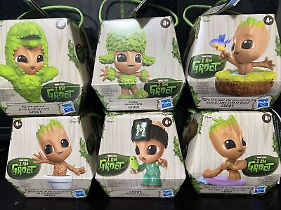 #ad Marvel I Am Groot Mini Figure Collection Completed Groot Action Figures Set 6 $115.00