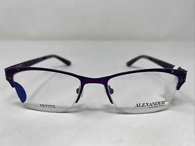 #ad Alexander Collection Esme Eggplant 48 17 130 Half Rim Eyeglasses Frame QL73 $260.00