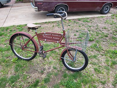 #ad Vintage 1939 Prewar Schwinn Cycletruck Delivery Bicycle Balloon Tire Basket Sign $1250.00