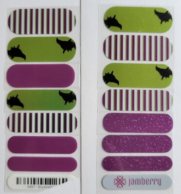#ad Lot Of 2 Jamberry Nail Wraps Custom Mixed Manis Purple Witches $4.25