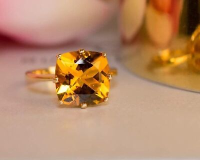 #ad Natural Citrine Ring14k Yellow GoldChristmas And Wedding Gift For Beloved $290.65